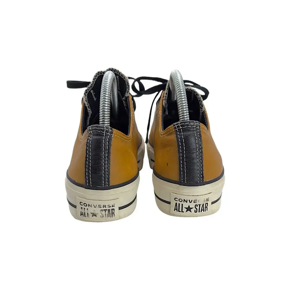 Converse Chuck Taylor All Star Low Brown Leather Black Trim Sneakers Men’s 9 - Picture 6 of 12